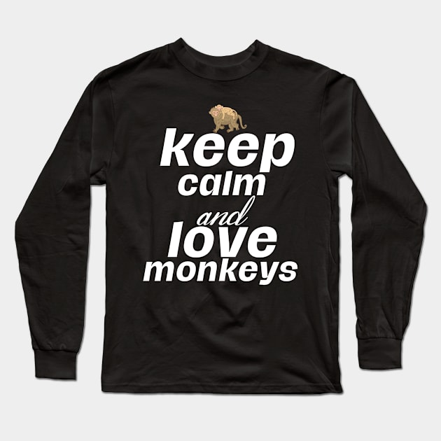 keep calm and love monkeys Long Sleeve T-Shirt by Design stars 5